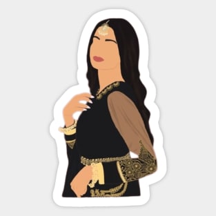 Desi Girl Faceless Illustration Sticker